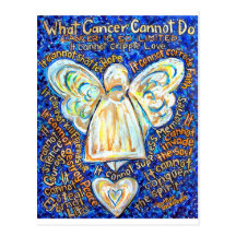 &amp azul; Ángel del cáncer del oro - grande Tarjeta Postal