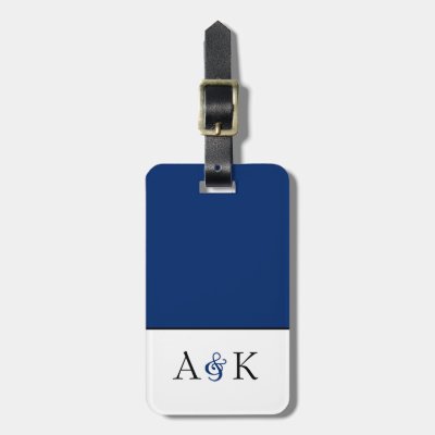 Ampersand Elegance: Dark Blue Luggage Tag