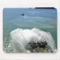 Amphibious Assault vehicles exit the well deck Mousepads