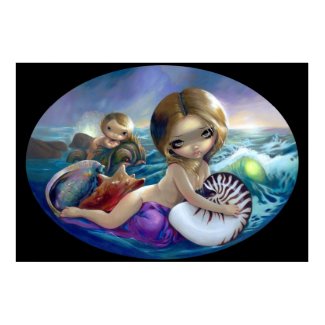 Amphitrite ART PRINT mermaid sea goddess lowbrow print
