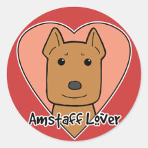 Amstaff Lover Round Sticker