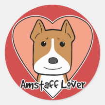 Amstaff Lover Round Sticker