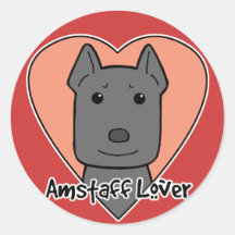 Amstaff Lover Round Sticker