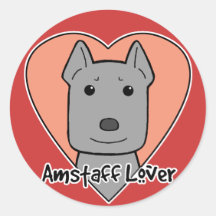 Amstaff Lover Round Sticker