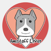 Amstaff Lover Round Stickers