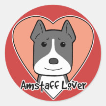 Amstaff Lover Round Stickers