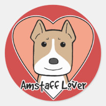 Amstaff Lover Round Stickers