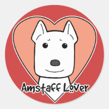 Amstaff Lover Round Stickers