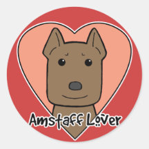 Amstaff Lover Round Stickers