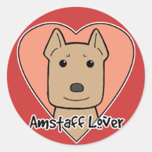 Amstaff Lover Round Stickers