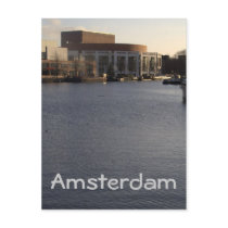 Amstel River and Amsterdam Music Hall Postcard