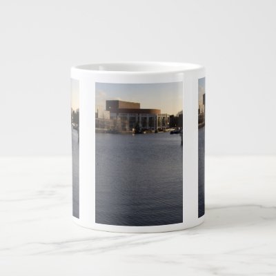Amstel River and Amsterdam Music Hall Jumbo Mugs by henkvk