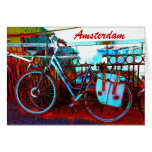 Amsterdam bicycle - colorful abstract grunge greeting card