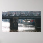 Amsterdam Bicycles Bridge over Canal Photo Poster