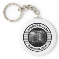 AMSTERDAM BLACK AND WHITE KEYCHAIN