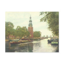 Amsterdam boating postcard
