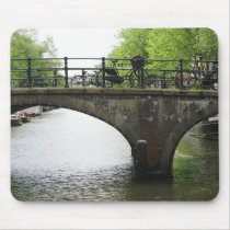Amsterdam Bridge and Bikes Mousepad