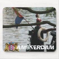 Amsterdam Canal Boat Detail Mousepad