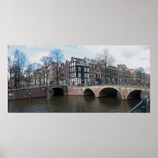 Amsterdam Canal Bridges Photo Poster print