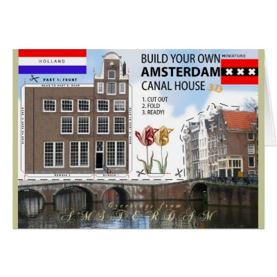 Amsterdam Canal House Cut and Fold Photo Card by hollandshop