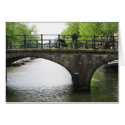 Amsterdam Canal with Bridge & Bicycles Photo Card