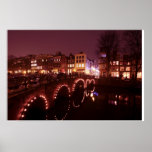 Amsterdam city by night in the Netherlands Posters