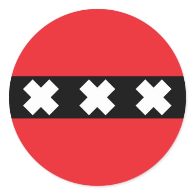 Amsterdam Flag Round Sticker by teyes143