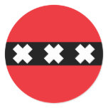 Amsterdam Flag Round Sticker