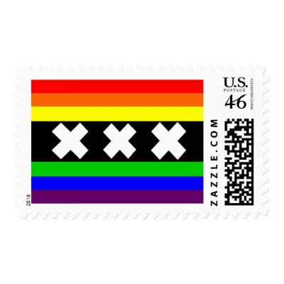 Amsterdam Gay Pride Flag Postage Stamps by markthaler