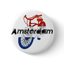 Amsterdam Holland Netherlands Cycling buttons by Funkart Amsterdam Holland Netherlands Cycling buttons