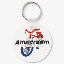 Amsterdam Holland Netherlands Cycling keychains by Funkart Amsterdam Holland Netherlands Cycling keychains