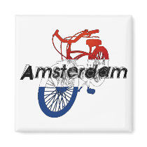 Amsterdam Holland Netherlands Cycling magnets by Funkart Amsterdam Holland Netherlands Cycling magnets