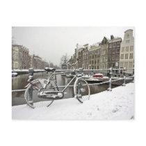 Amsterdam in winter in the Netherlands postcards