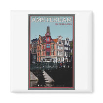 Amsterdam - Leidsestraat - Keizersgracht Refrigerator Magnets