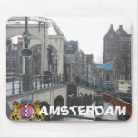 Amsterdam Magere Brug Skinny Bridge Rain Mousepad