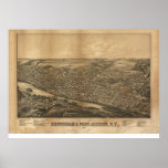 Amsterdam New York 1881 Antique Panoramic Map posters