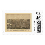 Amsterdam, NY Panoramic Map - 1881 Postage Stamp