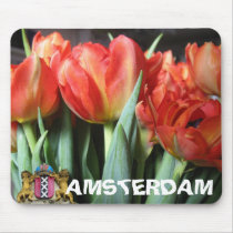 Amsterdam Red Tulip Flowers Mousepad
