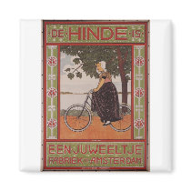 Amsterdam Vintage Bicycle Poster Art magnets by MyOtherPlanet Amsterdam Vintage Bicycle Poster Art magnets