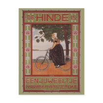 Amsterdam Vintage Bicycle Poster Art postcards by MyOtherPlanet Amsterdam Vintage Bicycle Poster Art postcards