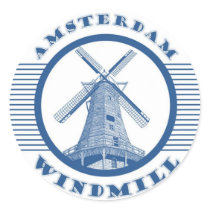AMSTERDAM WINDMILL BLUE stickers by guillermobooker AMSTERDAM WINDMILL BLUE stickers