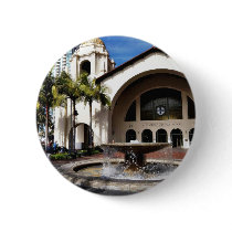 Amtrak Station And Fountain In Downtown San Diego buttons