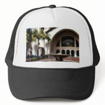 Amtrak Station And Fountain In Downtown San Diego hats by lifesphere Amtrak Station And Fountain In Downtown San Diego hats