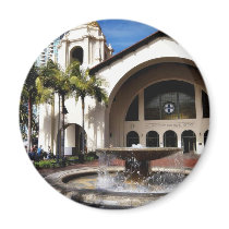 Amtrak Station And Fountain In Downtown San Diego magnets by lifesphere Amtrak Station And Fountain In Downtown San Diego magnets