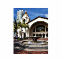 Amtrak Station And Fountain In Downtown San Diego photo sculptures by lifesphere Amtrak Station And Fountain In Downtown San Diego photo sculptures