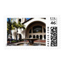 Amtrak Station And Fountain In Downtown San Diego postage by lifesphere Amtrak Station And Fountain In Downtown San Diego postage