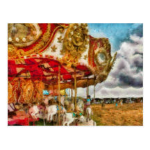 Amusement - The Merry-go-round Post Card