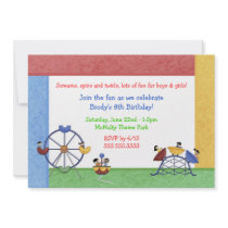 Amusement Theme Park Birthday Invitation