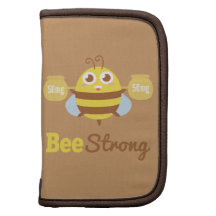 Amusing Cartoon: Cute bee holding pots Folio Planner