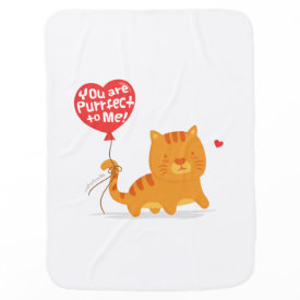 Amusing Pun Love Humor Cute Kitty Cat Cartoon Stroller Blanket